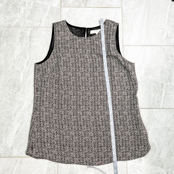 Loft Black and Gray Zig Zag Tank Top Blouse Size Medium - Picture 6 of 8